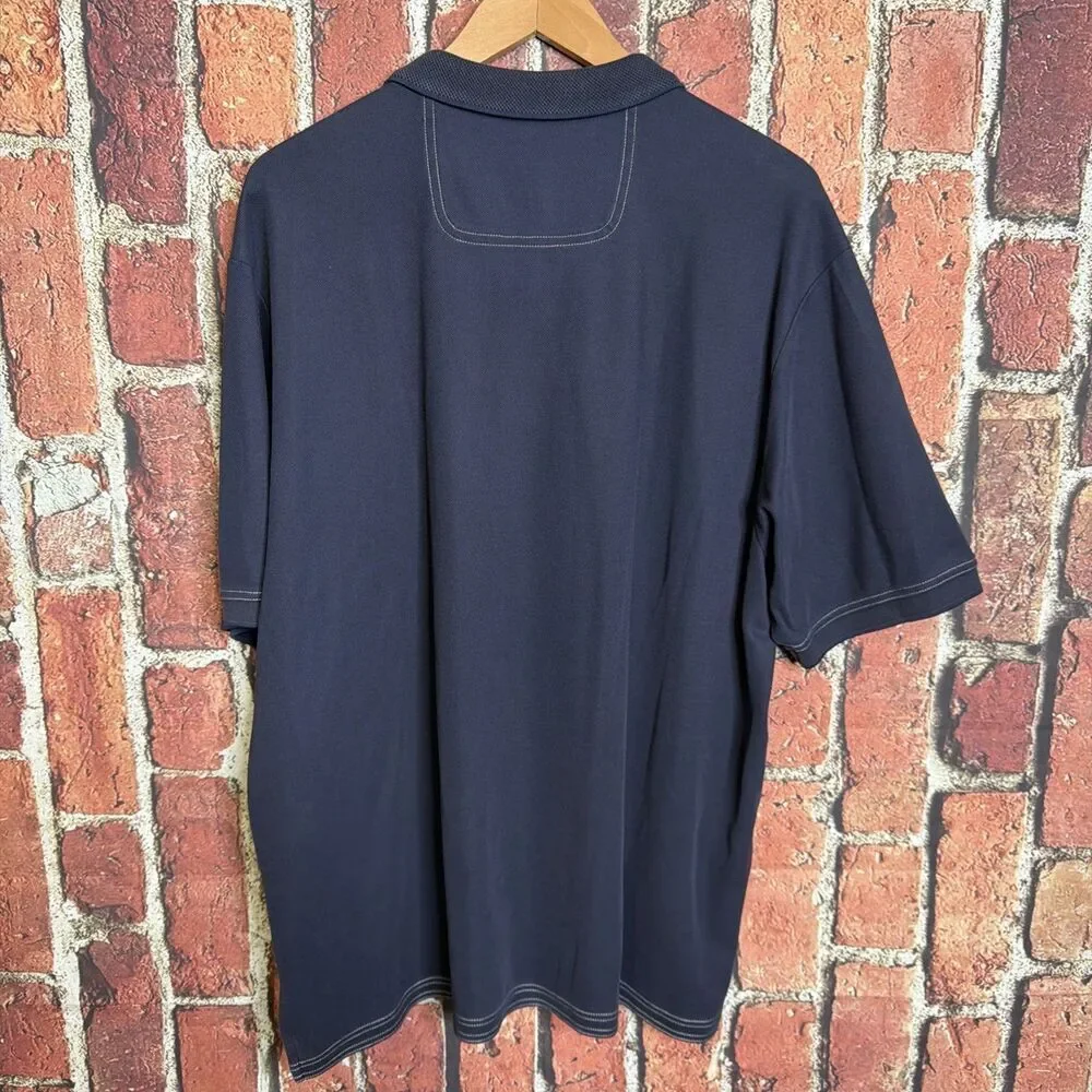 Mens Tommy Bahama Blue Polo Shirt 2XL IslandZone Supima Cotton